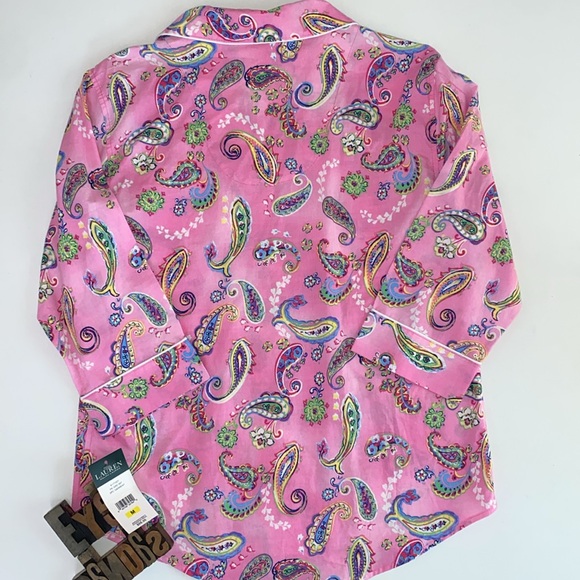 🏇LAUREN RALPH LAUREN MAN Tailored Pink Paisley Print Top ONLY - Picture 5 of 12